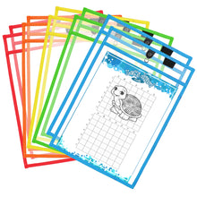 Load image into Gallery viewer, Magnetic Dry Erase Pockets (10-Pack Color)