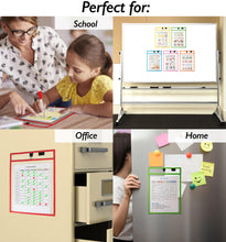 Load image into Gallery viewer, Magnetic Dry Erase Pockets (10-Pack Color)