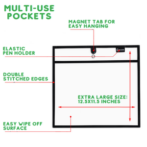 Magnetic Dry Erase Pockets Landscape (6-Pack)
