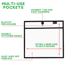 Load image into Gallery viewer, Magnetic Dry Erase Pockets Landscape (30-Pack)
