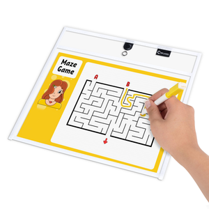 Magnetic Dry Erase Pockets Landscape (6-Pack White)