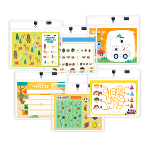 Magnetic Dry Erase Pockets Landscape (6-Pack White)