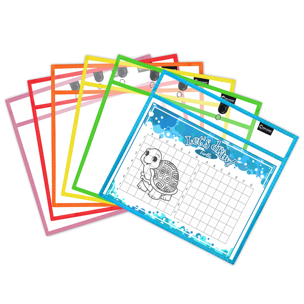 Magnetic Dry Erase Pockets Landscape (6-Pack Color)