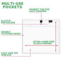 Load image into Gallery viewer, Magnetic Dry Erase Pockets Landscape (30-Pack White)
