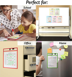 Magnetic Dry Erase Pockets (10-Pack Color)