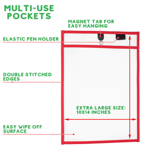 Magnetic Dry Erase Pockets (6-Pack Color)