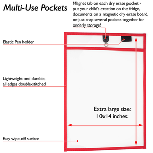 Magnetic Dry Erase Pockets (10-Pack Color)