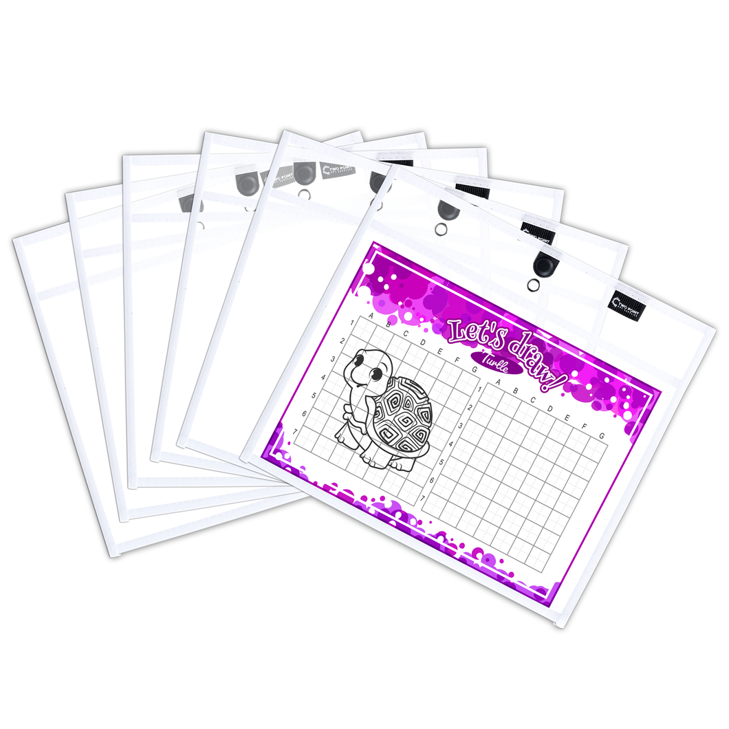 Magnetic Dry Erase Pockets Landscape (6-Pack White)