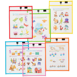 Magnetic Dry Erase Pockets (6-Pack Color)